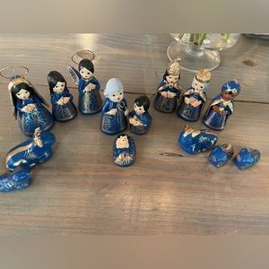 14 piece Christmas Nativity Set Mexico Vintage  Jesus Mary Joseph Holiday